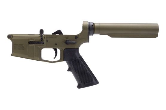 Olive Drab Green AR-15 lower receiver.